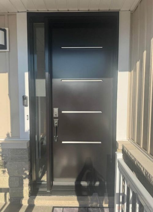 black steel entry door sidelite alda
