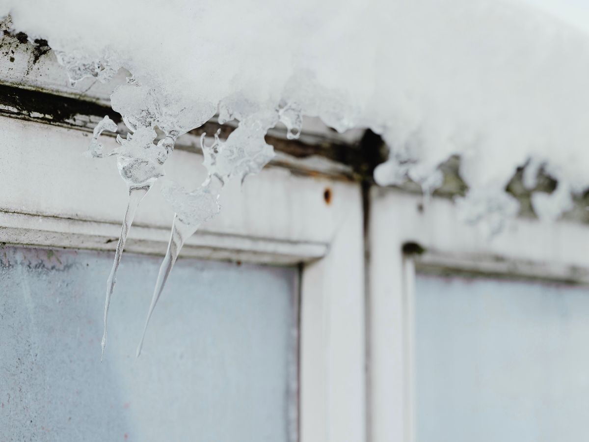 ice around windows and doors