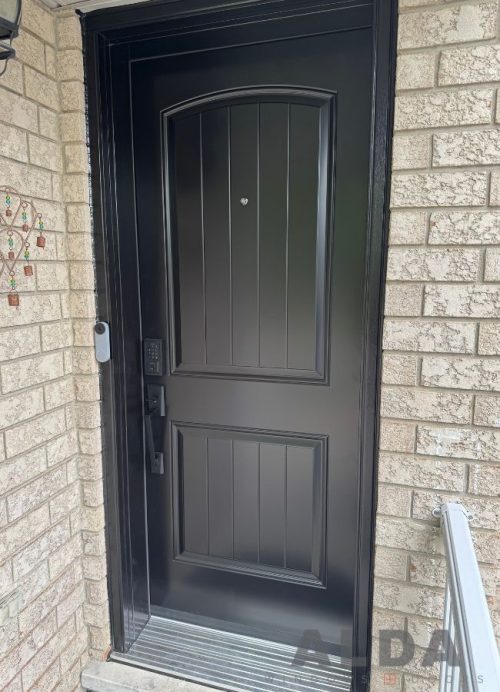 single black steel entry door camber top alda