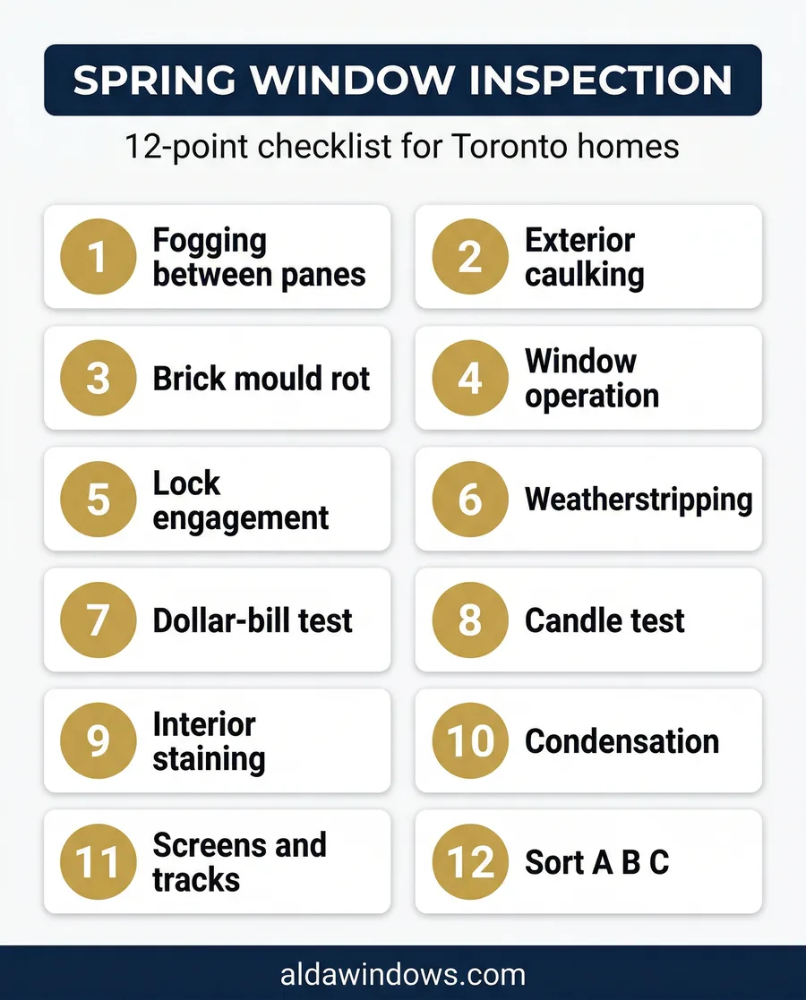 Spring Window Inspection Checklist infographic - ALDA