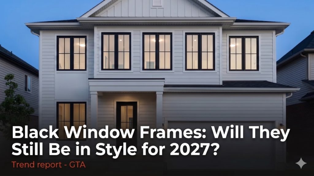 black window frames in style