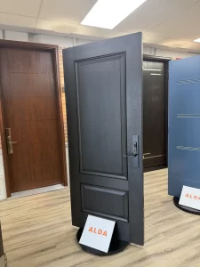 alda showroom grey entry door display