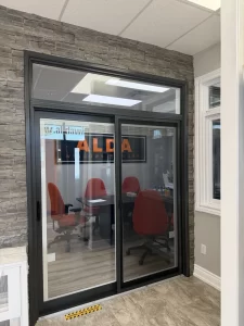 alda showroom wide black sliding patio door
