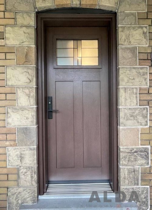 brown fiberglass front door installation