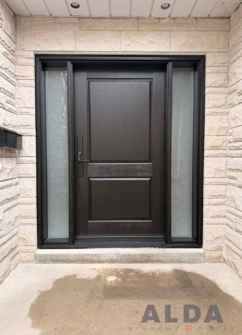 dark brown fiberglass front door unit
