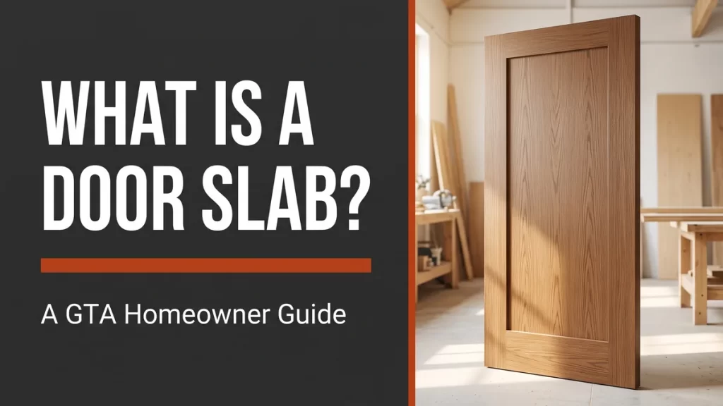 What is a door slab guide banner for GTA homeowners from ALDA Windows and Doors