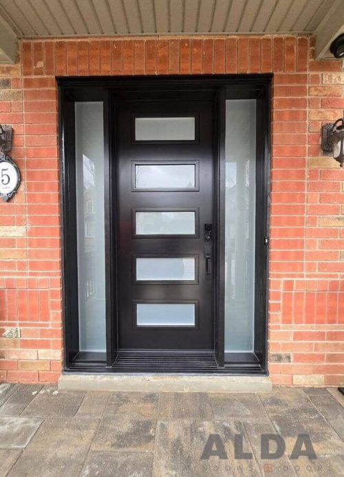 black white steel exterior door alda