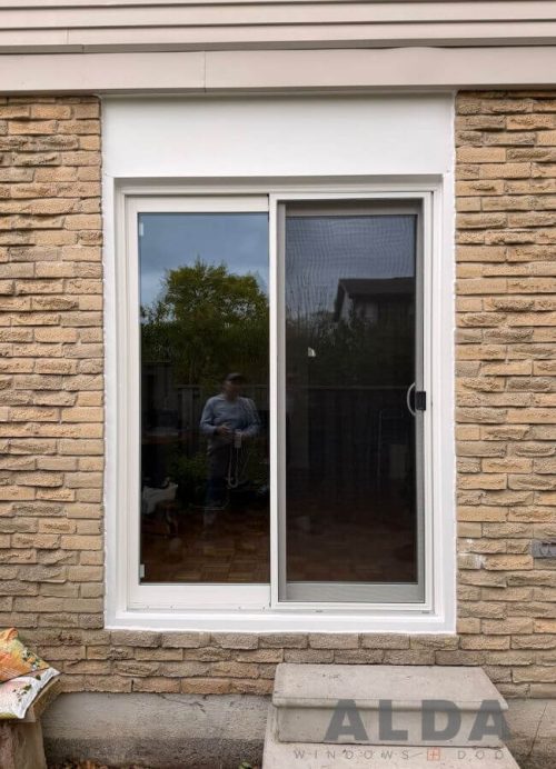 exterior sliding patio door white frame alda