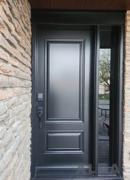 black steel entry door sidelight